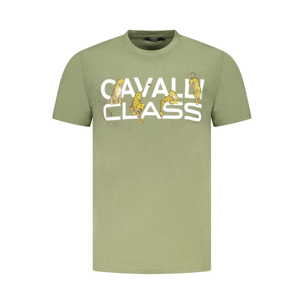 Cavalli Class Green Cotton Men T-Shirt -   -  Cavalli Class.