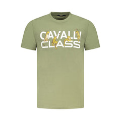 Cavalli Class Green Cotton Men T-Shirt -   -  Cavalli Class.