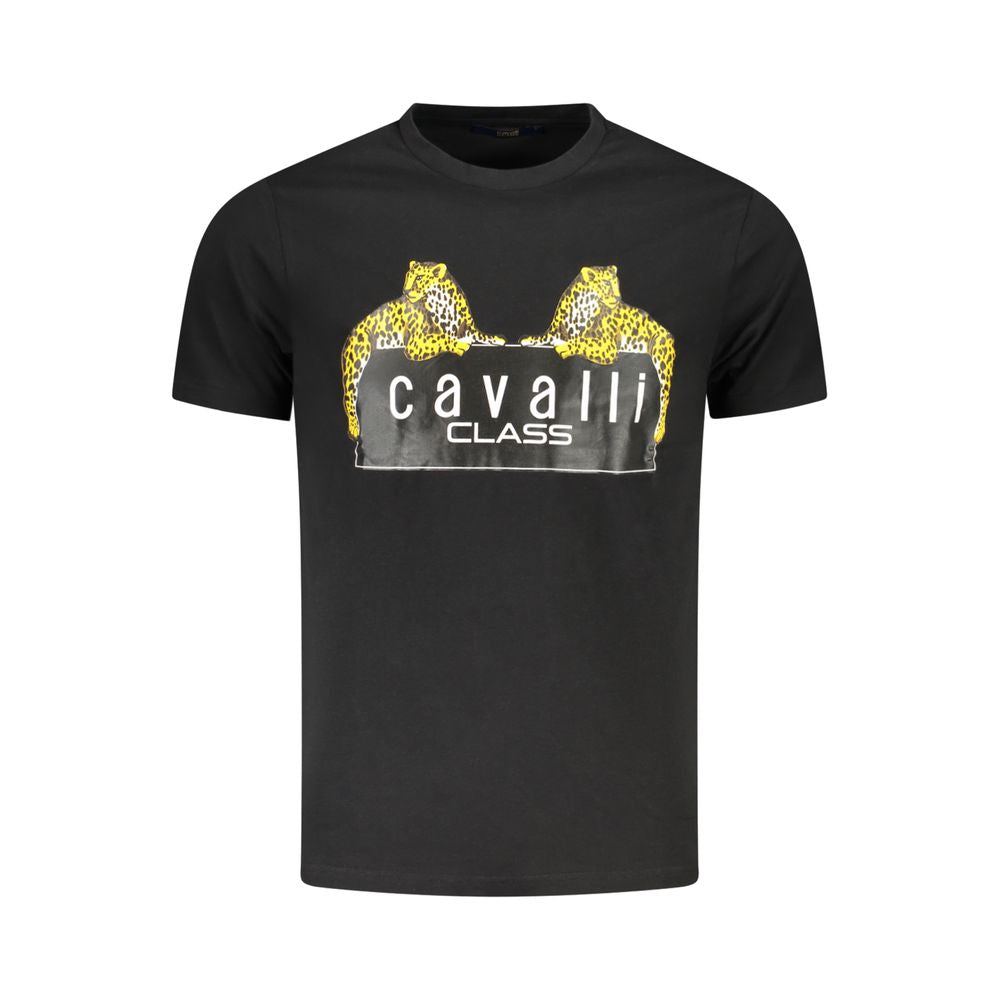 Cavalli Class Black Cotton T-Shirt -   -  Cavalli Class.