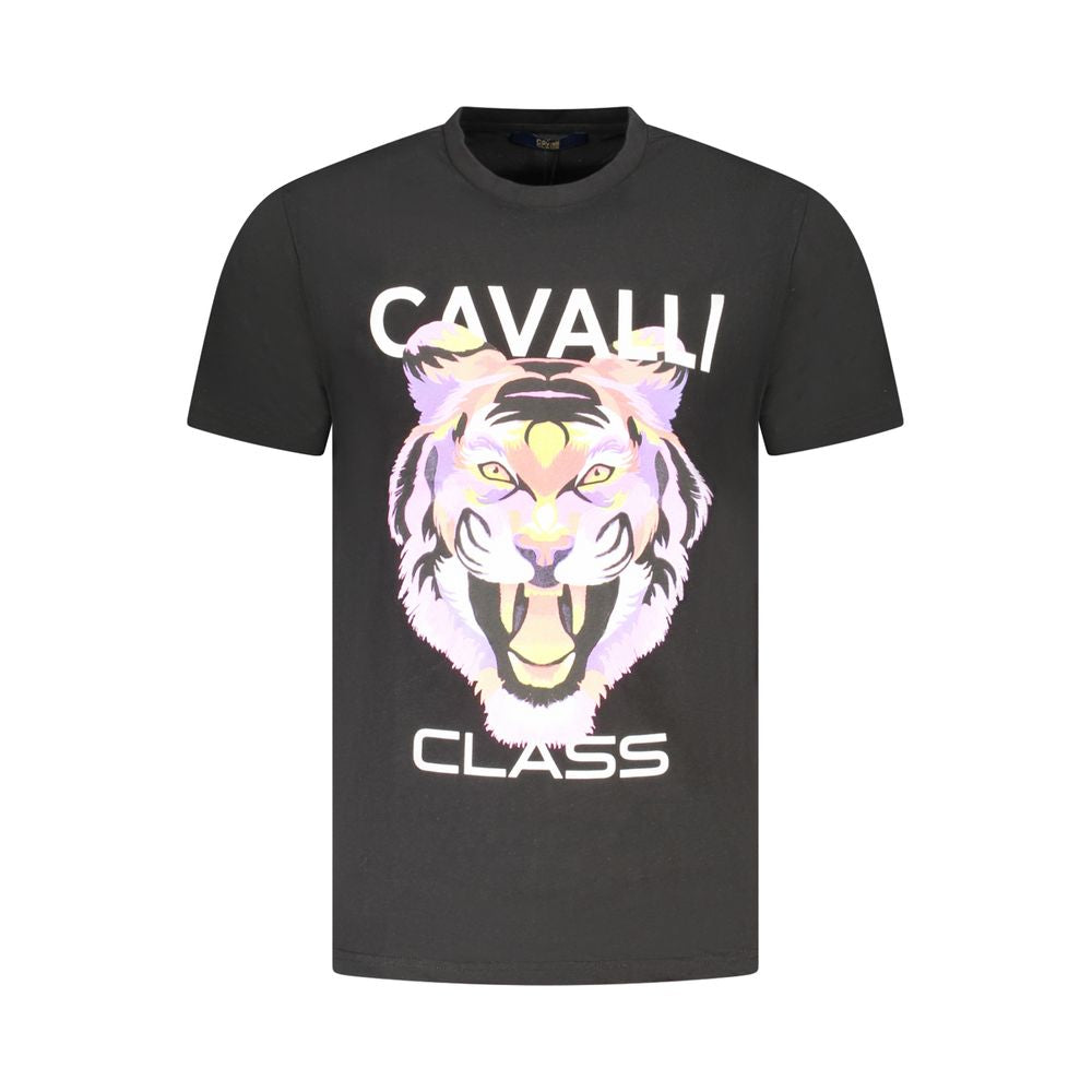 Cavalli Class Black Cotton Men T-Shirt -   -  Cavalli Class.