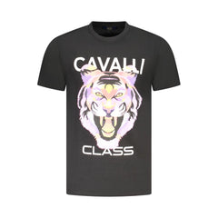 Cavalli Class Black Cotton Men T-Shirt -   -  Cavalli Class.