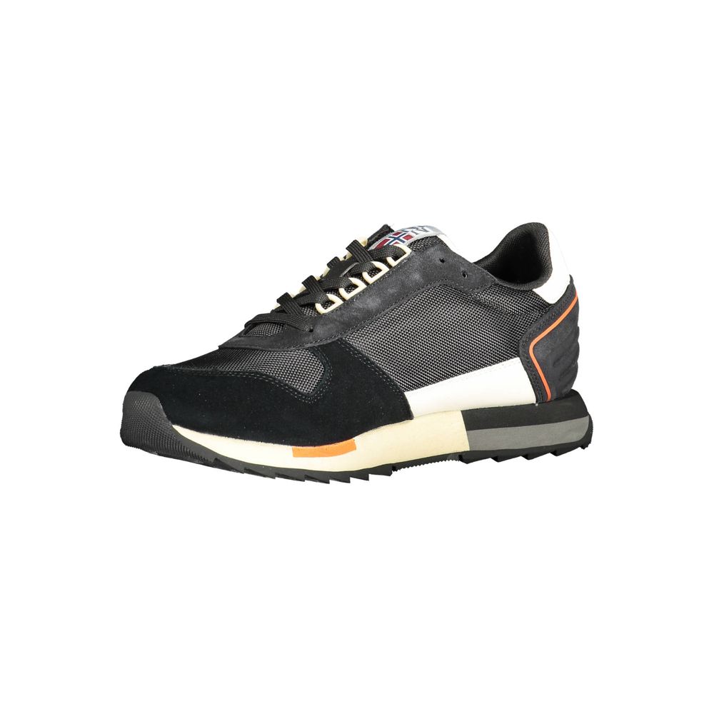 Napapijri Black Leather Men Sneaker -   -  Napapijri.