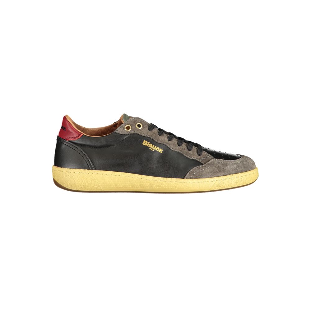 Blauer Black Leather Men Sneaker -   -  Blauer.