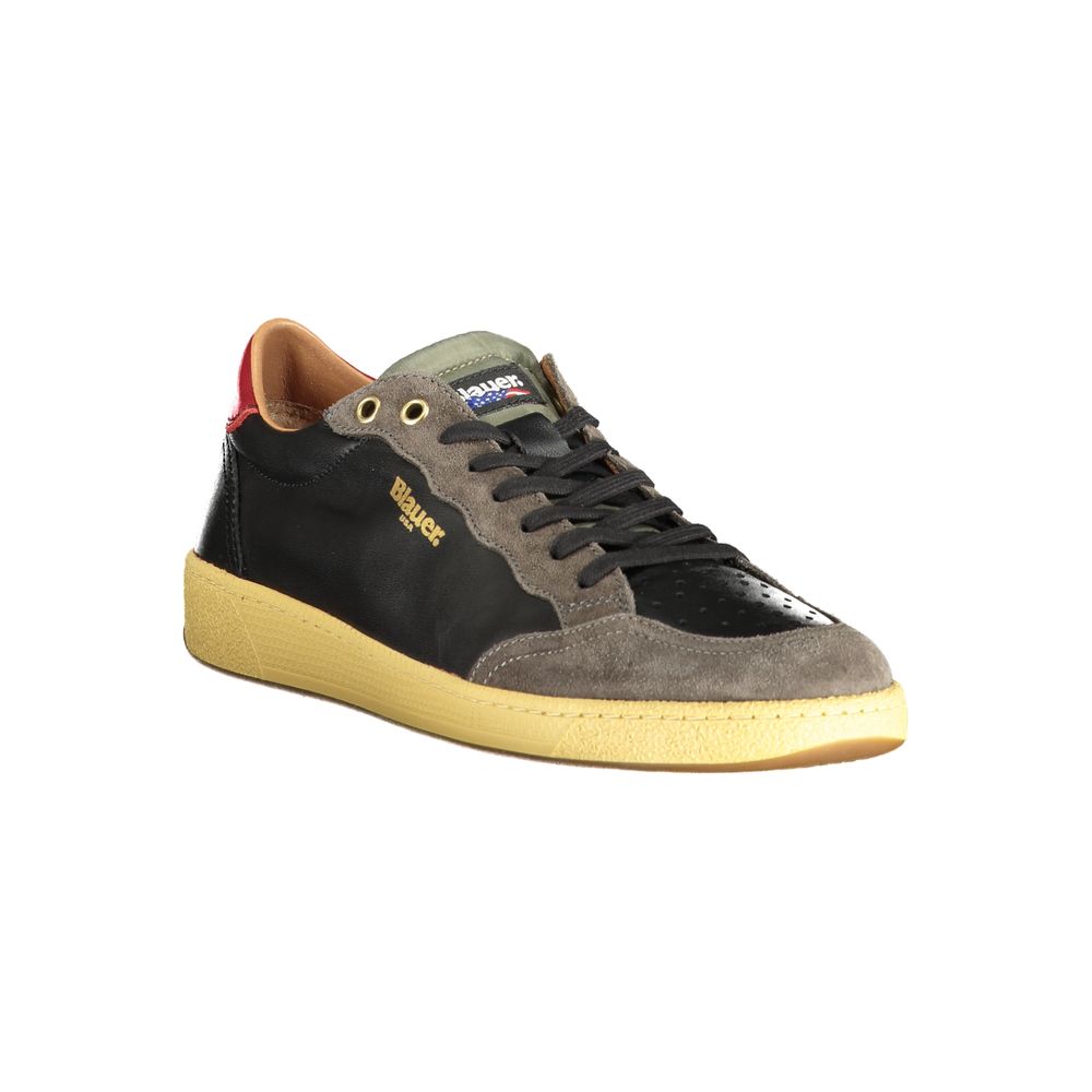 Blauer Black Leather Men Sneaker -   -  Blauer.