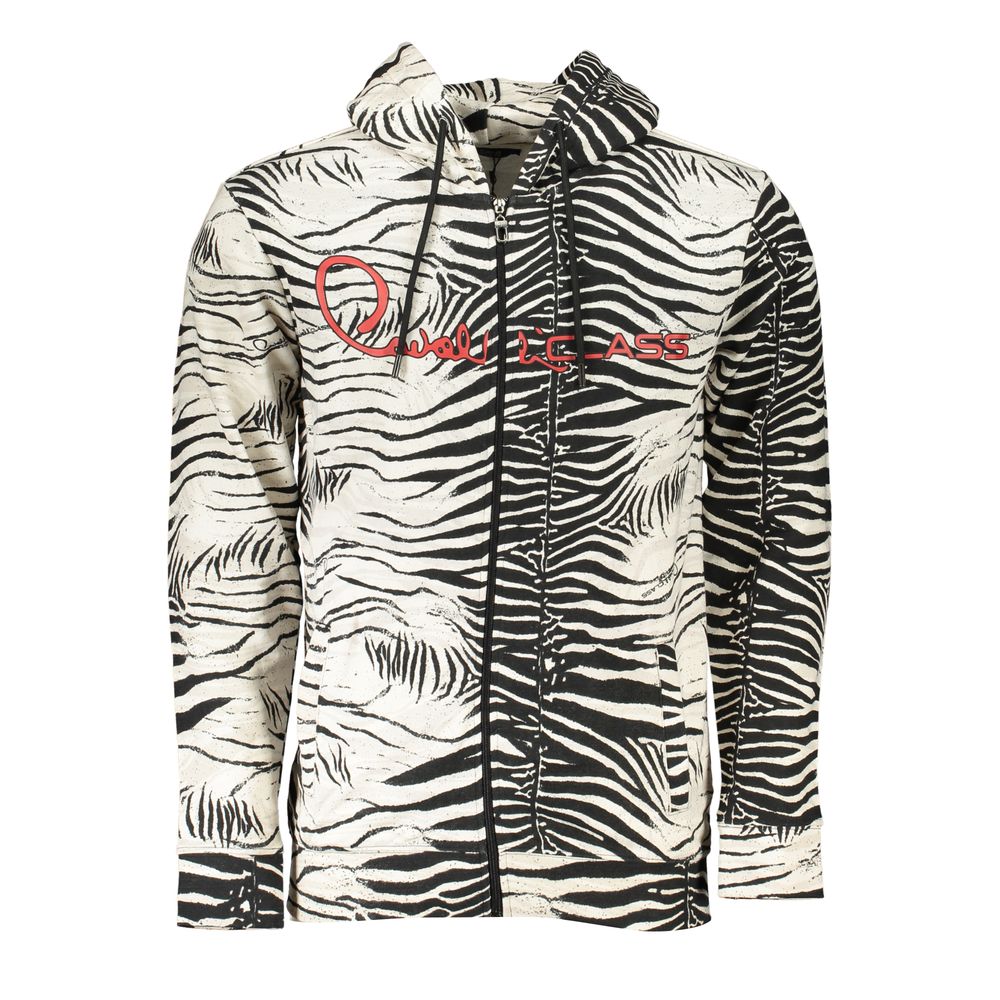 Cavalli Class White Cotton Mens Hooded Sweater -   -  Cavalli Class.