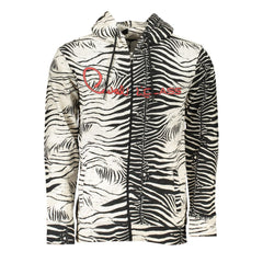 Cavalli Class White Cotton Mens Hooded Sweater -   -  Cavalli Class.