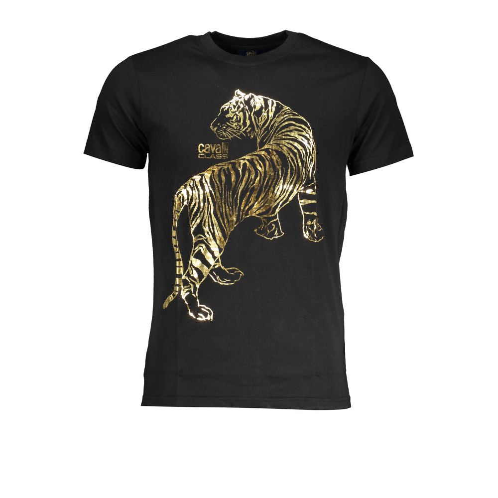 Cavalli Class Black Cotton T-Shirt -   -  Cavalli Class.