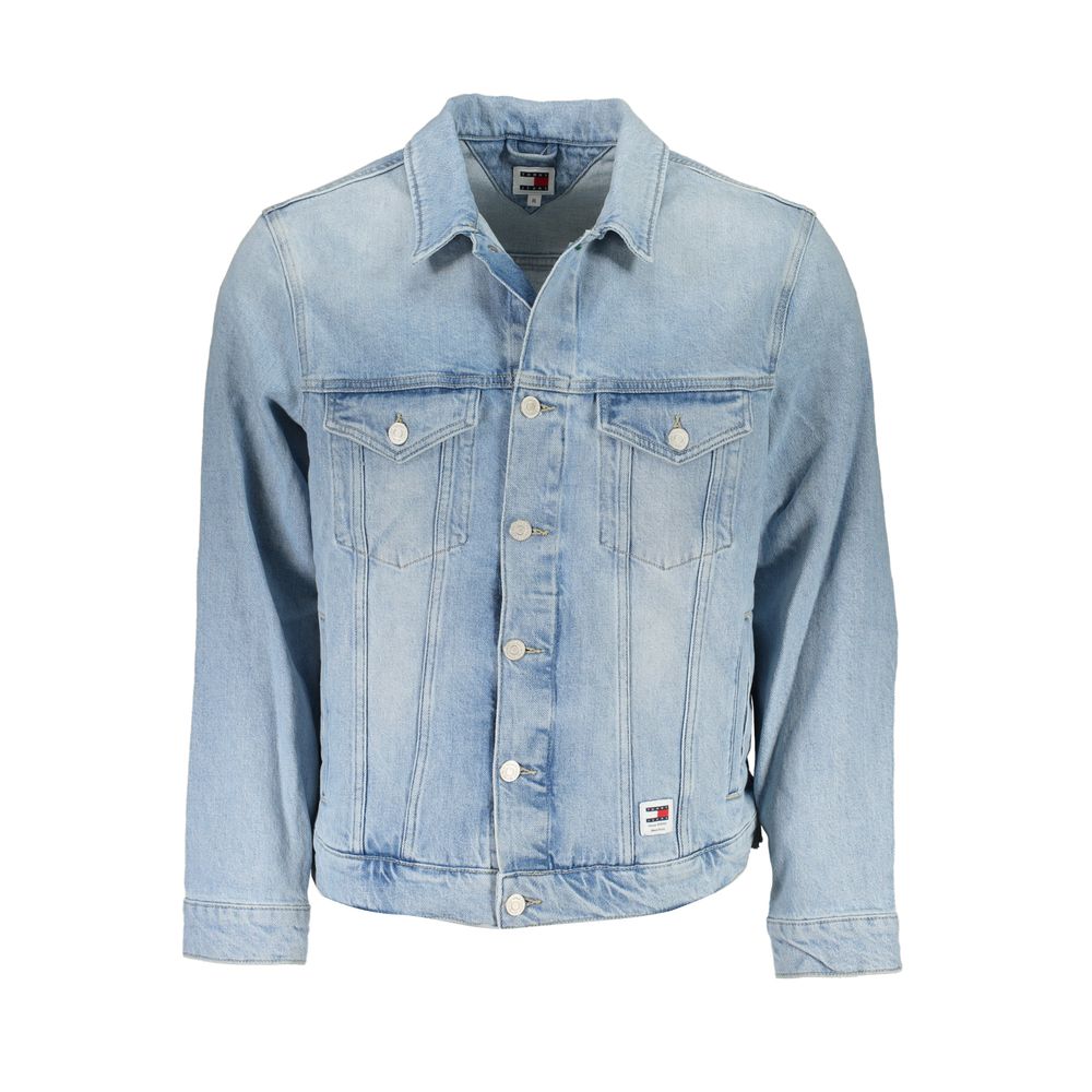Tommy Hilfiger Light Blue Cotton Men Jacket -   -  Tommy Hilfiger.