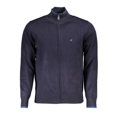 U.S. Grand Polo Classic Blue Zip Cardigan with Contrast Details -   -  U.S. Grand Polo.