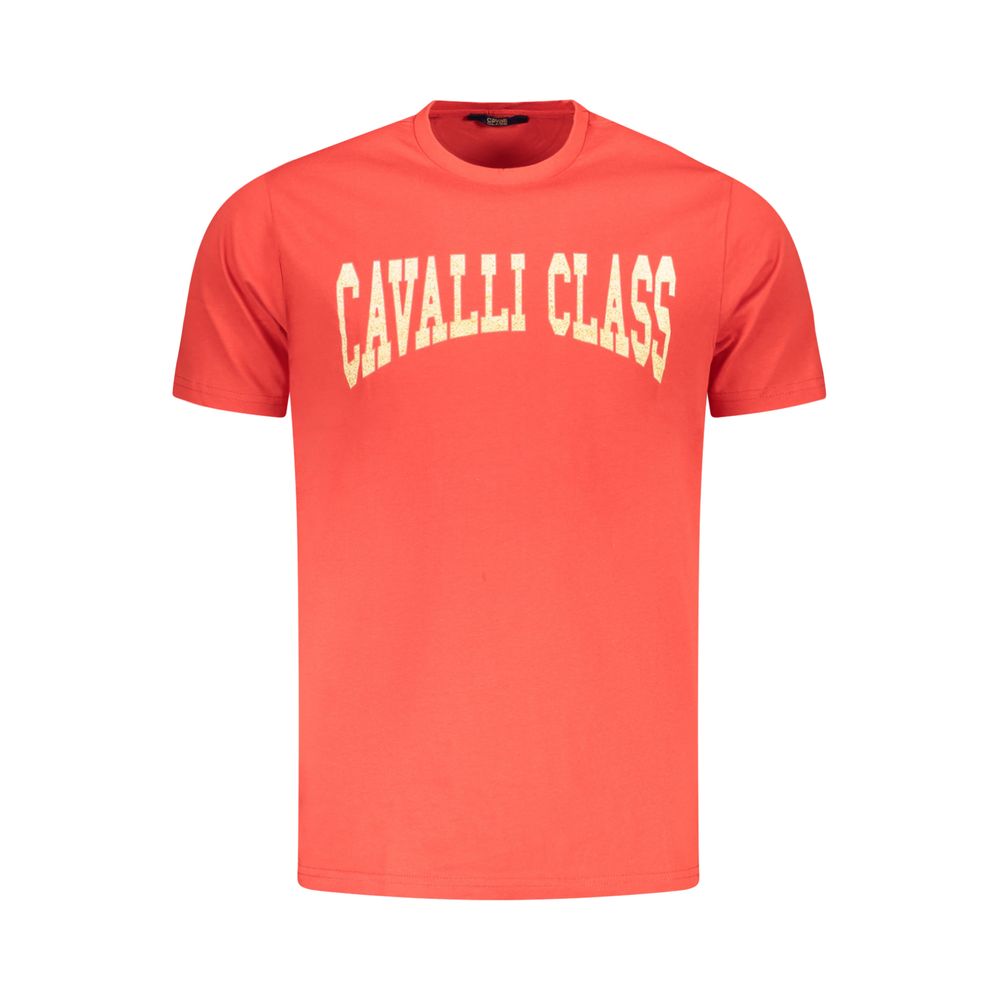 Cavalli Class Red Cotton Men T-Shirt -   -  Cavalli Class.