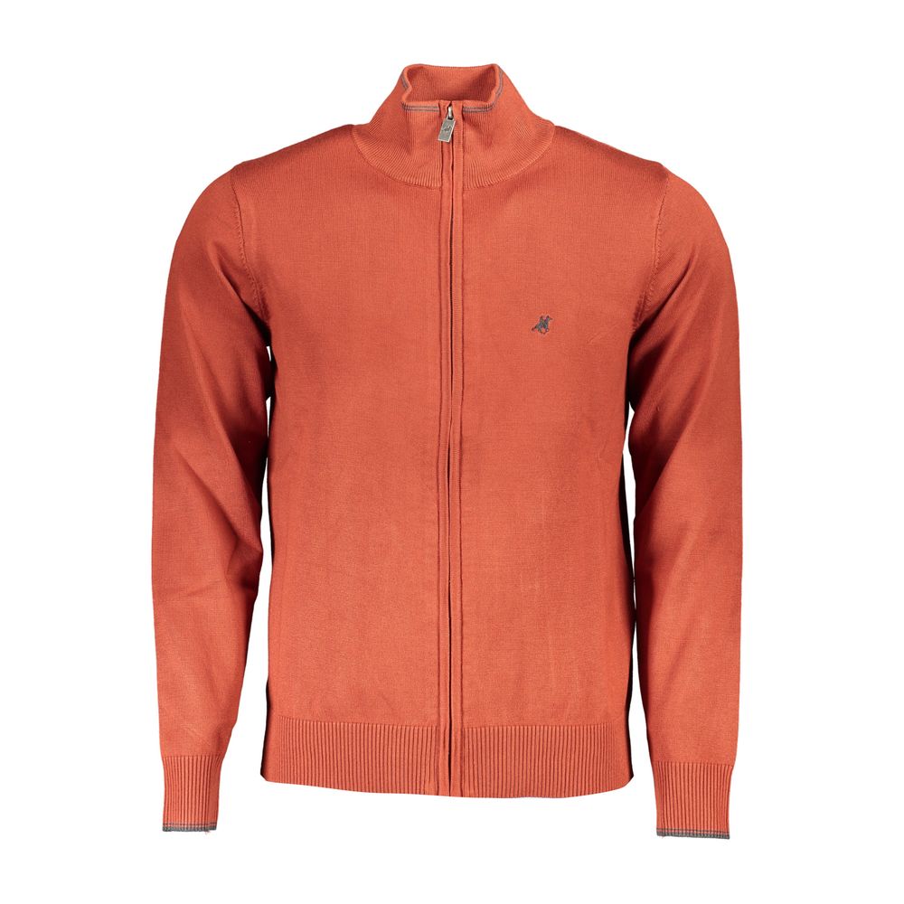 U.S. Grand Polo Sleek Long Sleeve Zip Cardigan with Embroidery -   -  U.S. Grand Polo.