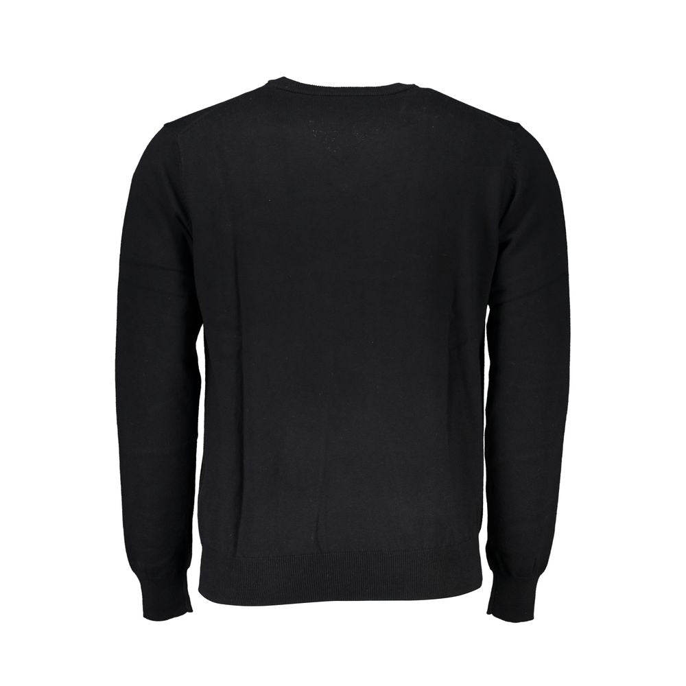 Harmont & Blaine Elegant V-Neck Embroidered Black Sweater -   -  Harmont & Blaine.