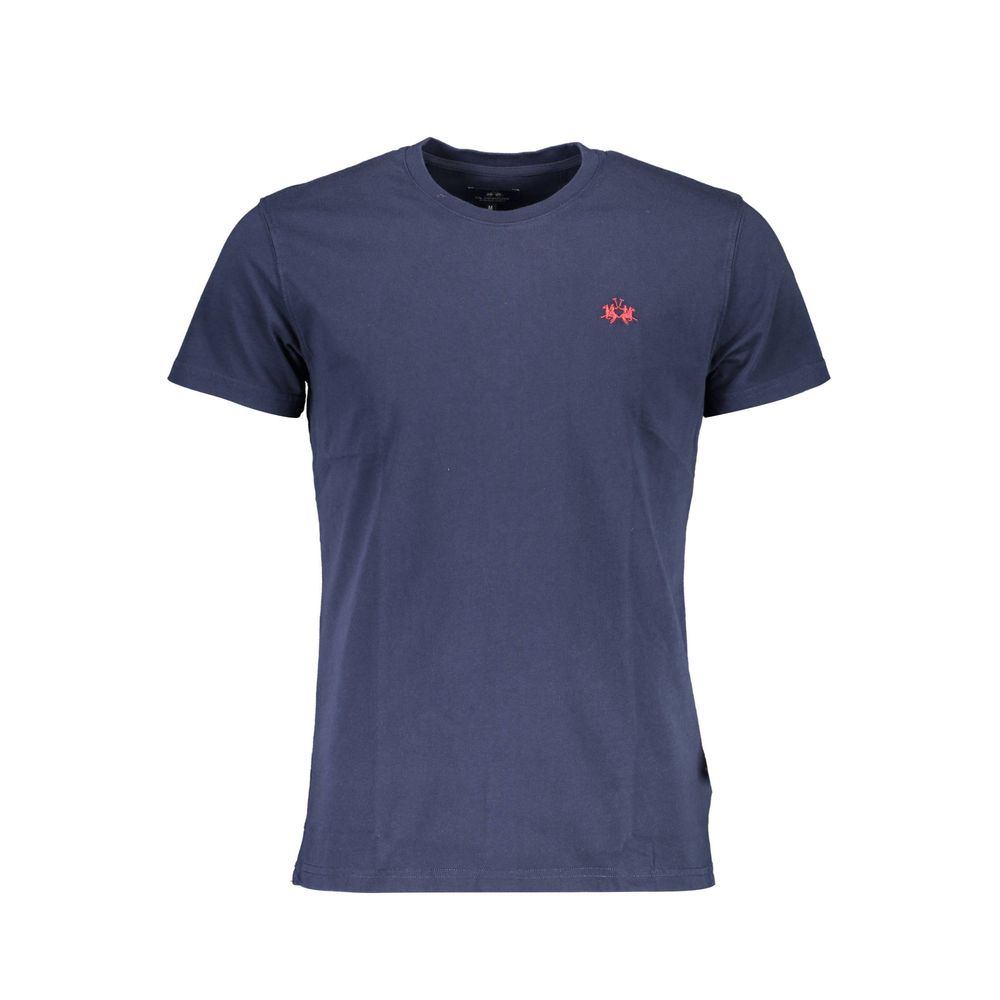 La Martina Elegant Crew Neck Cotton Tee with Embroidery -   -  La Martina.