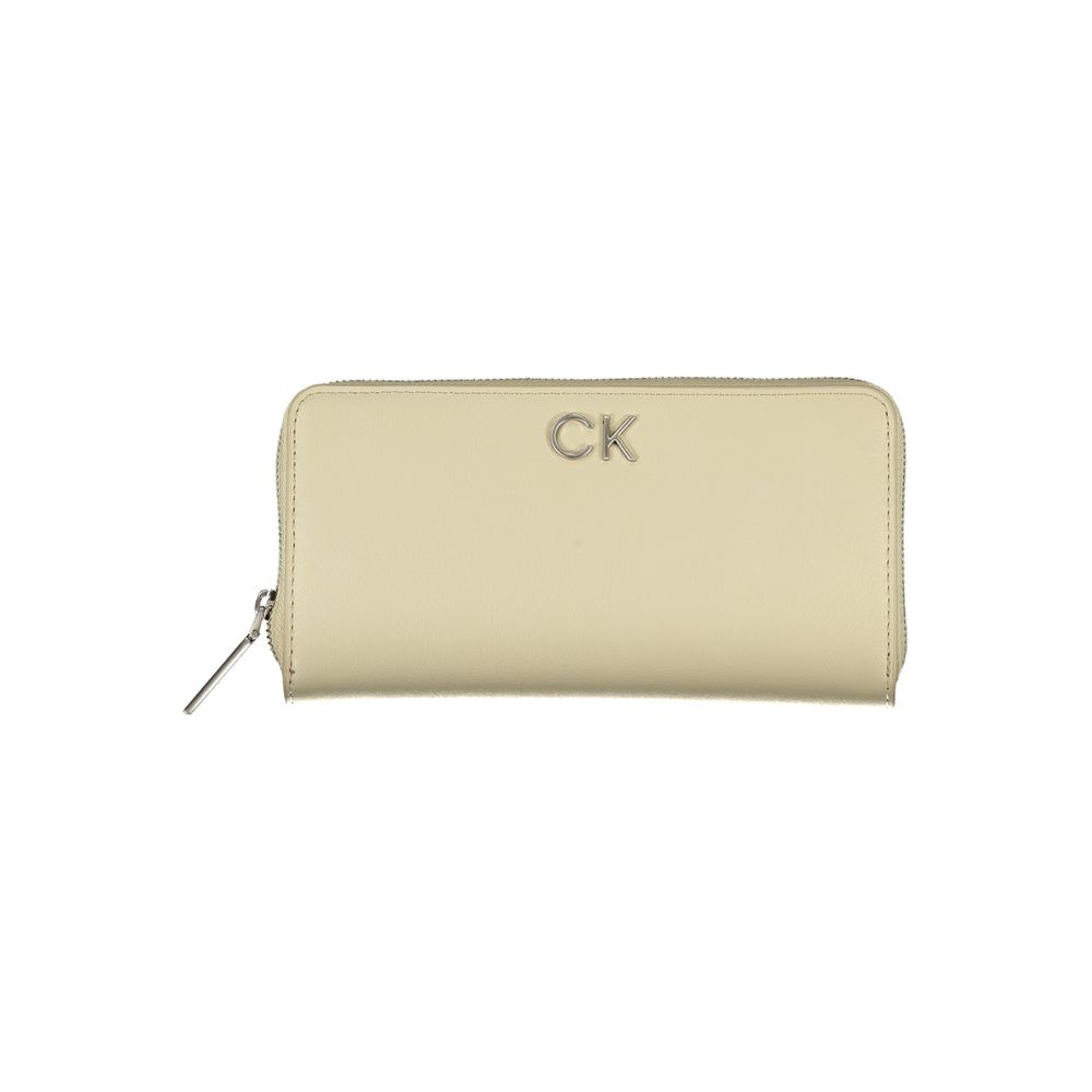 Calvin Klein Elegant Beige Zip Wallet with RFID Blocking -   -  Calvin Klein.