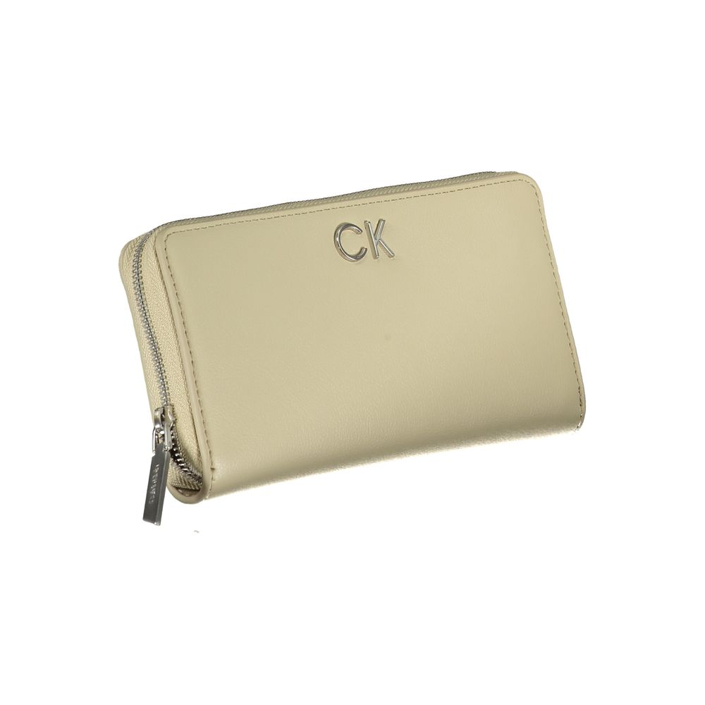 Calvin Klein Elegant Beige Zip Wallet with RFID Blocking -   -  Calvin Klein.