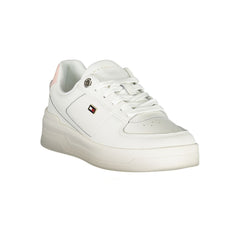 Tommy Hilfiger Elegant White Lace-Up Sneakers with Contrast Detail -   -  Tommy Hilfiger.
