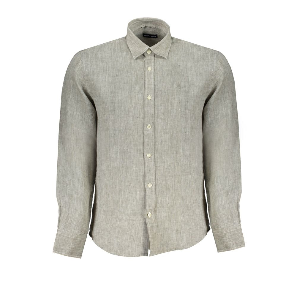 North Sails Gray Linen Shirt -   -  North Sails.