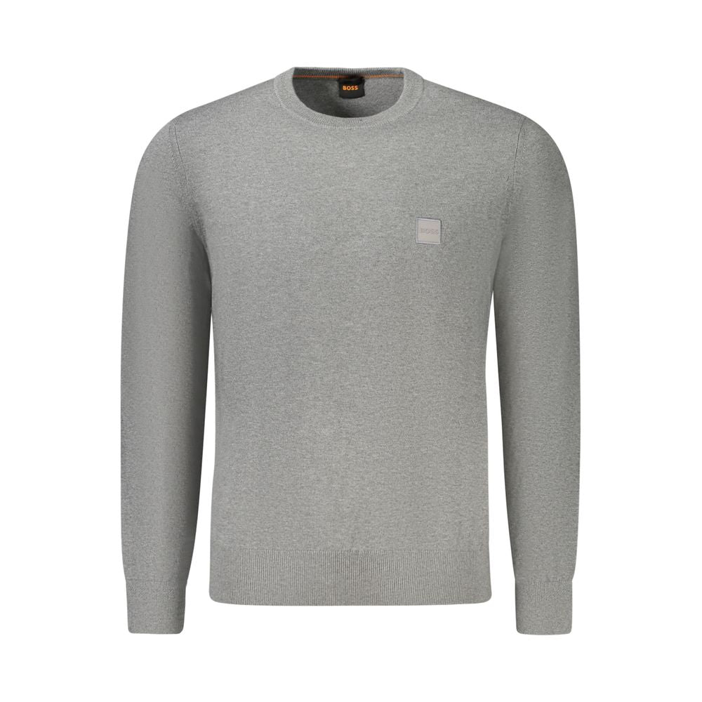 Hugo Boss Gray Cotton Men Sweater -   -  Hugo Boss.