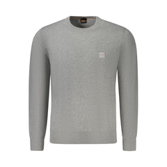 Hugo Boss Gray Cotton Men Sweater -   -  Hugo Boss.