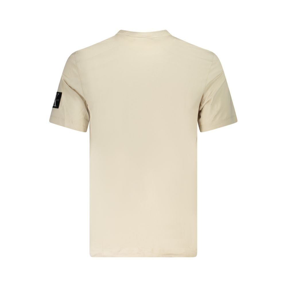 Calvin Klein Beige Cotton Men T-Shirt -   -  Calvin Klein.