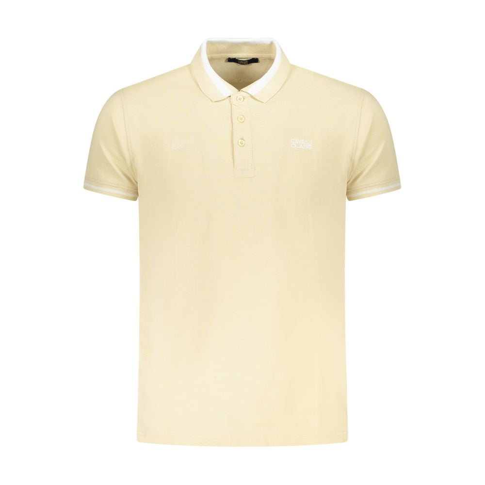 Cavalli Class Beige Cotton Men Polo Shirt -   -  Cavalli Class.