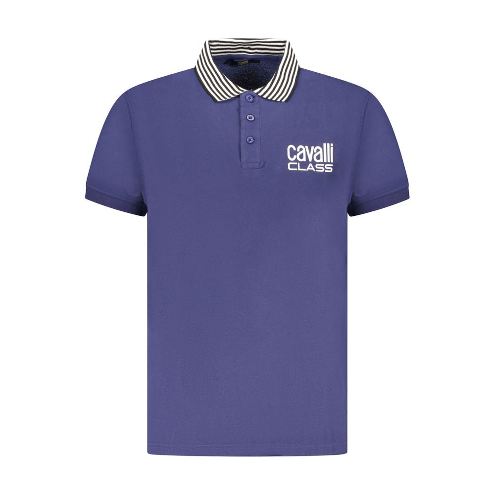 Cavalli Class Blue Cotton Men Polo Shirt -   -  Cavalli Class.