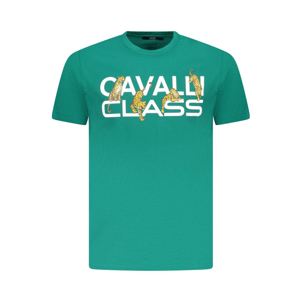 Cavalli Class Green Cotton Men T-Shirt -   -  Cavalli Class.