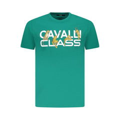 Cavalli Class Green Cotton Men T-Shirt -   -  Cavalli Class.