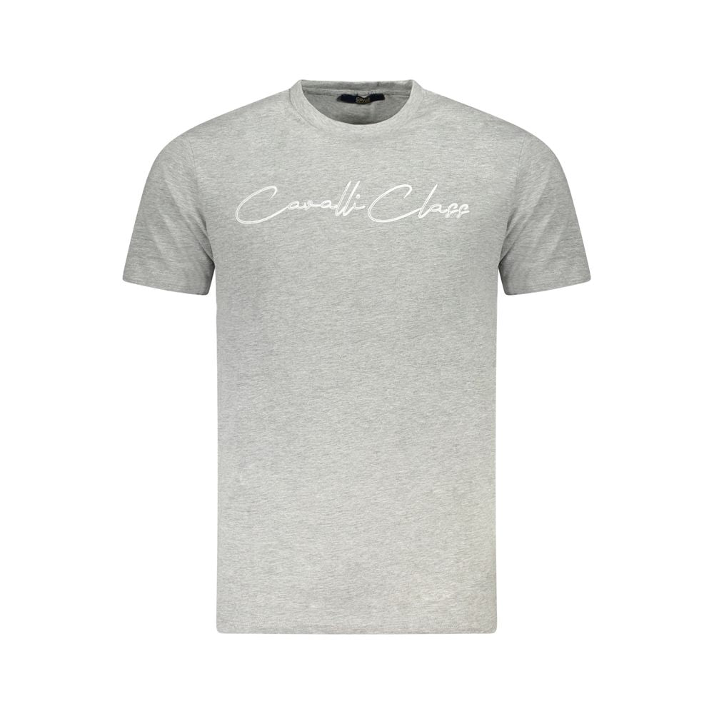 Cavalli Class Gray Cotton Men T-Shirt -   -  Cavalli Class.