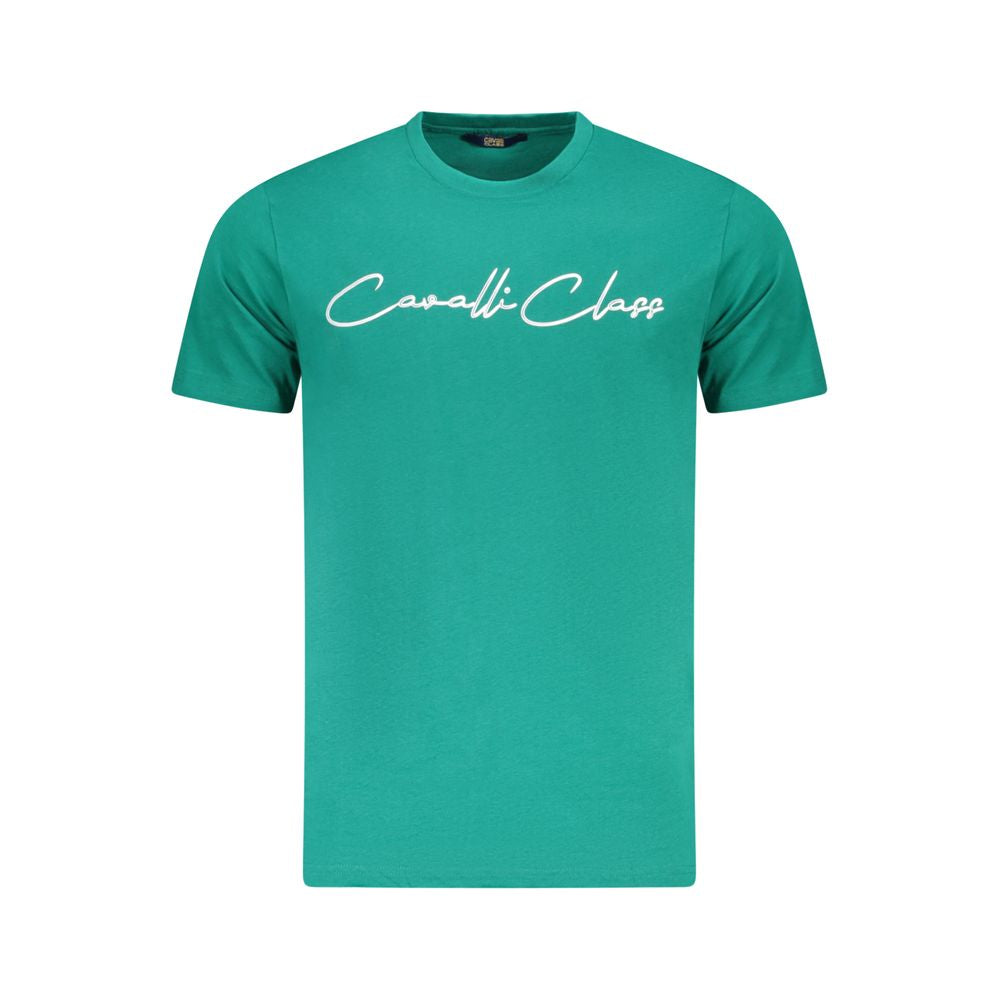 Cavalli Class Green Cotton Men T-Shirt -   -  Cavalli Class.
