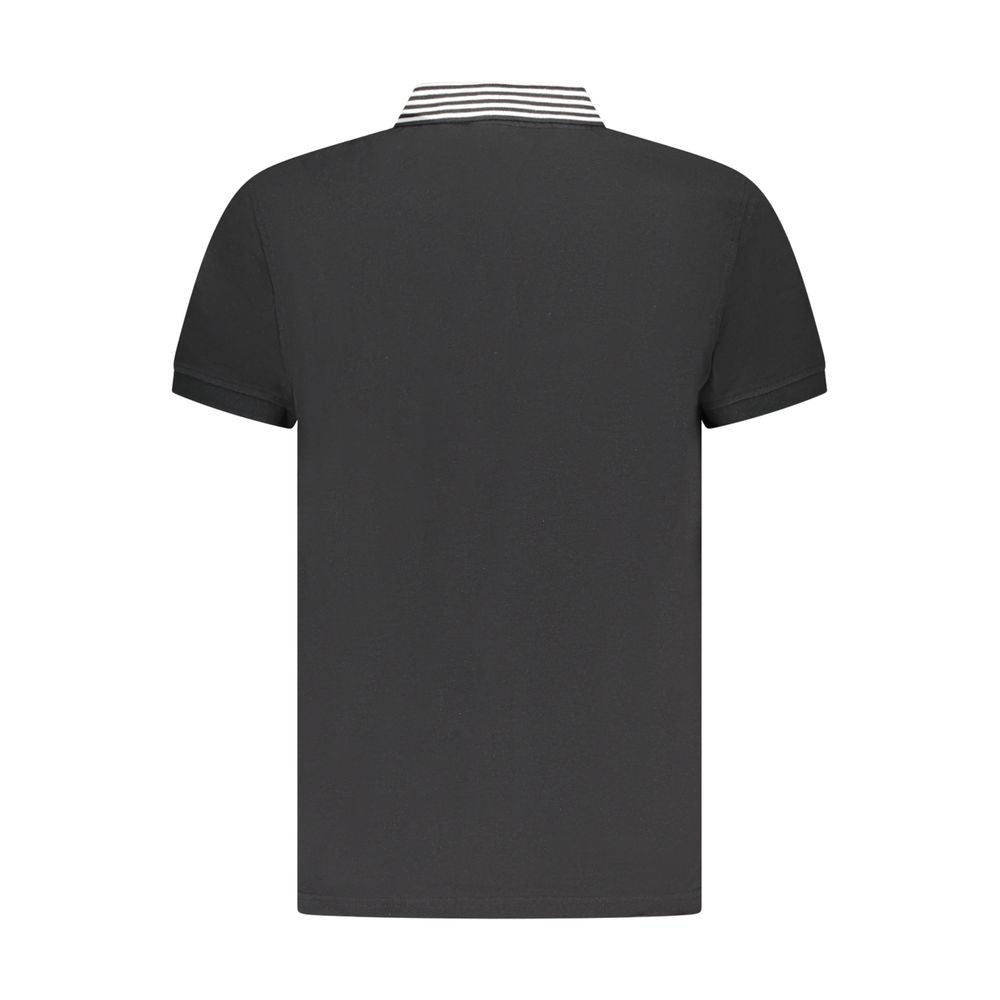 Cavalli Class Black Cotton Men Polo Shirt -   -  Cavalli Class.