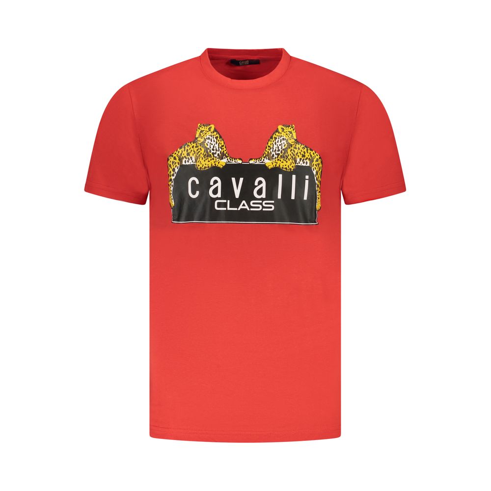 Cavalli Class Red Cotton Men T-Shirt -   -  Cavalli Class.