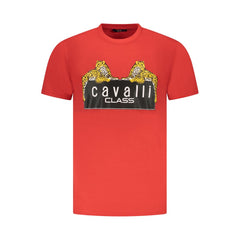Cavalli Class Red Cotton Men T-Shirt -   -  Cavalli Class.