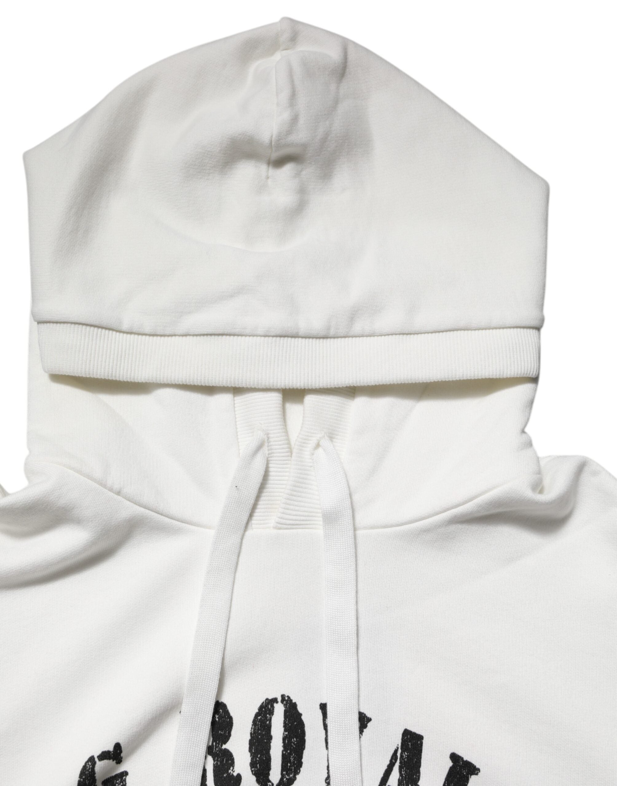 Dolce & Gabbana White Cotton DG ROYAL Print Hooded Sweater -   -  Dolce & Gabbana.