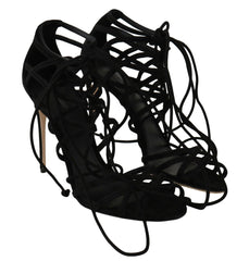 Dolce & Gabbana Black Suede Strap Stilettos Sandals -   -  Dolce & Gabbana.