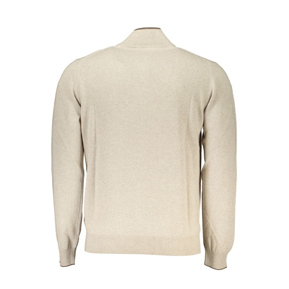 Harmont & Blaine Beige Half-Zip Sweater with Embroidery Detail -   -  Harmont & Blaine.
