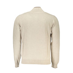 Harmont & Blaine Beige Half-Zip Sweater with Embroidery Detail -   -  Harmont & Blaine.