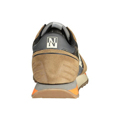 Napapijri Beige Leather Men Sneaker -   -  Napapijri.