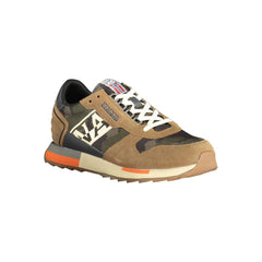 Napapijri Beige Leather Men Sneaker -   -  Napapijri.