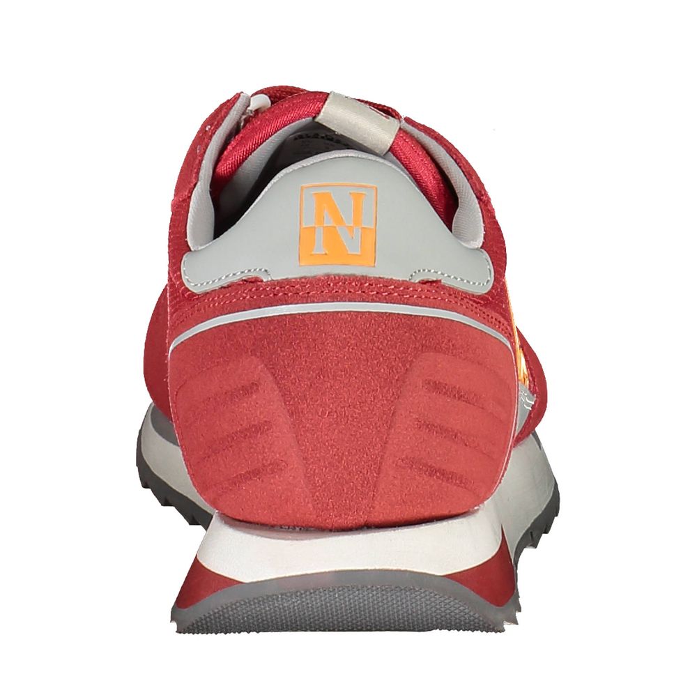 Napapijri Red Leather Men Sneaker -   -  Napapijri.