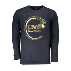 Cavalli Class Blue Cotton Sweater -   -  Cavalli Class.