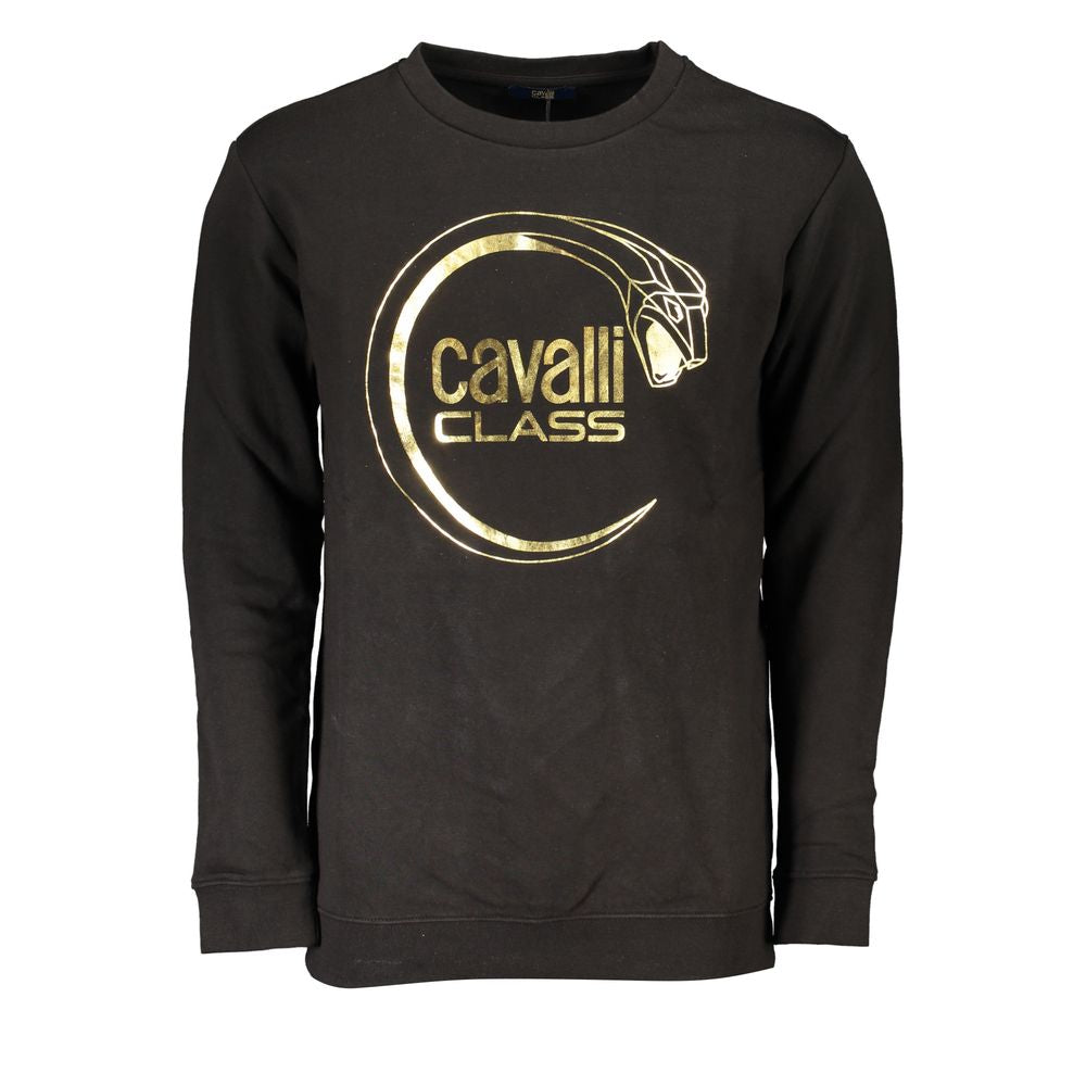 Cavalli Class Black Cotton Sweater -   -  Cavalli Class.