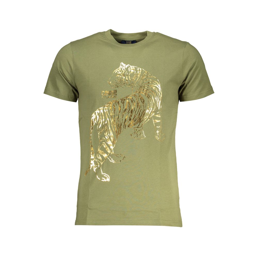 Cavalli Class Green Cotton T-Shirt -   -  Cavalli Class.