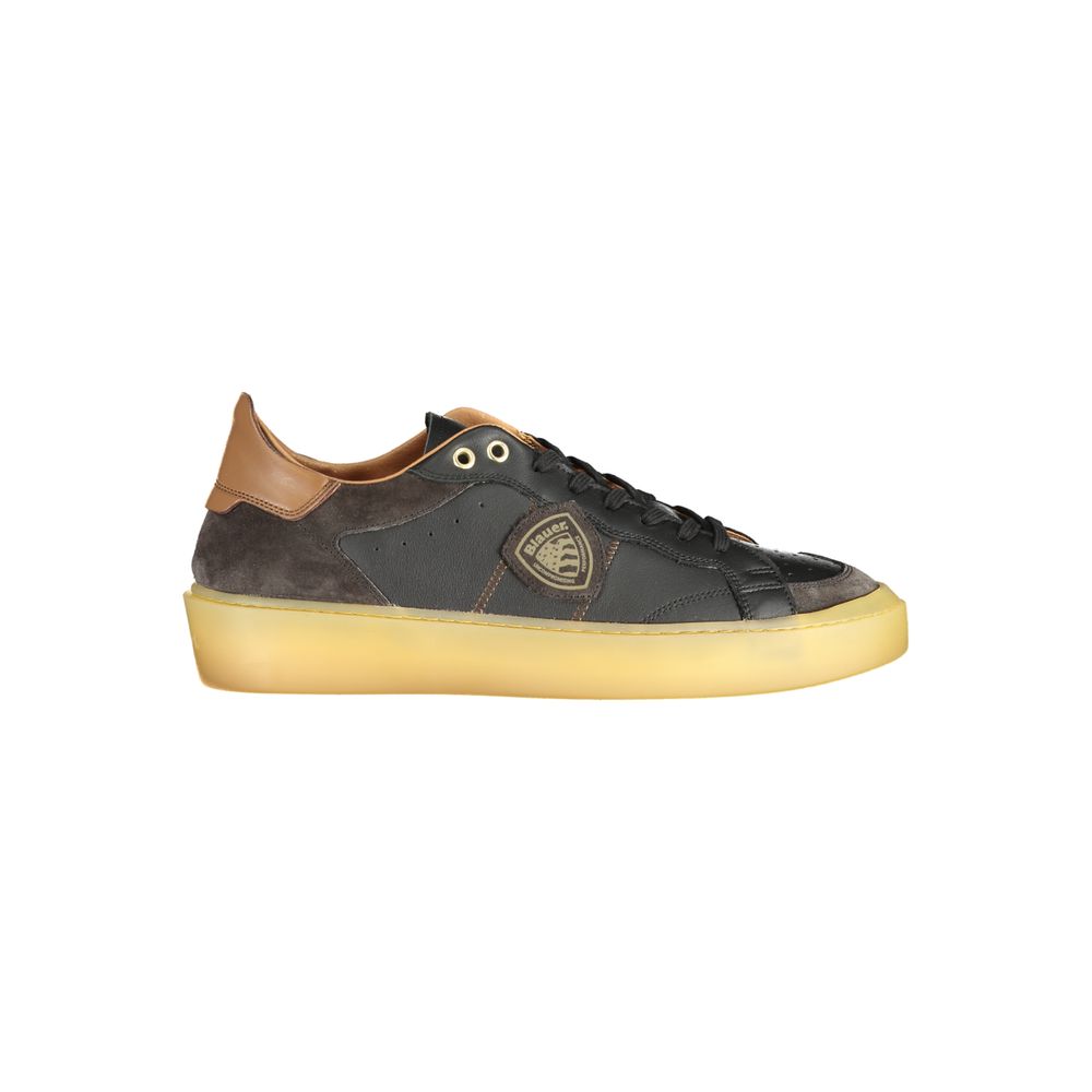 Blauer Black Leather Men Sneaker -   -  Blauer.