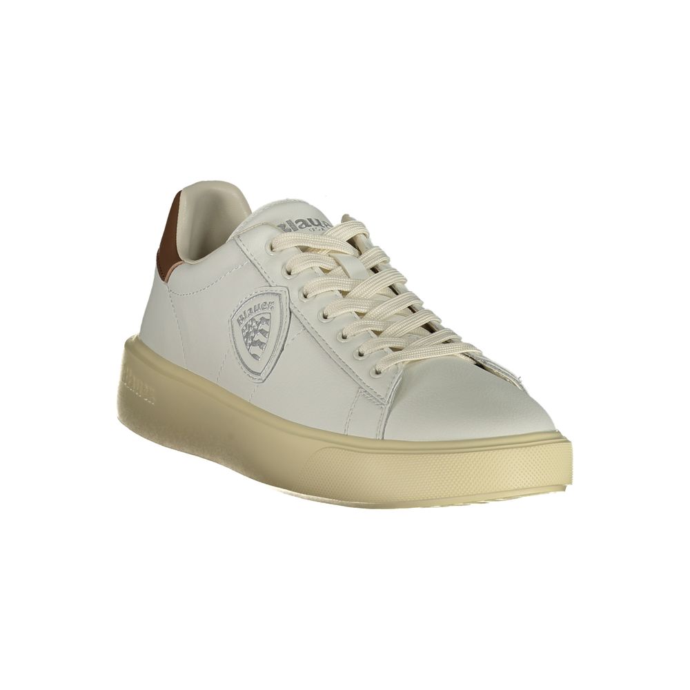 Blauer White Leather Men Sneaker -   -  Blauer.