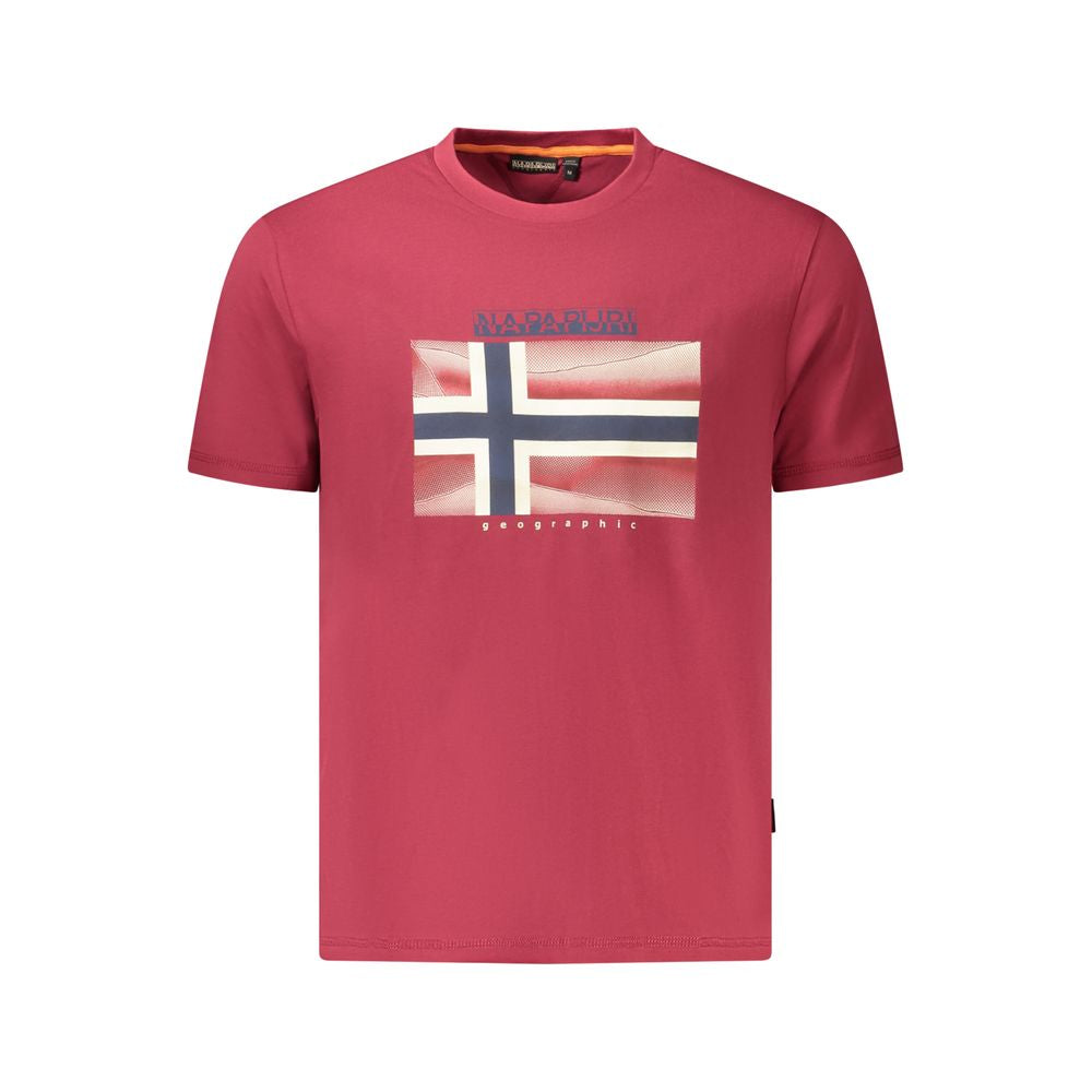 Napapijri Red Cotton Men T-Shirt -   -  Napapijri.
