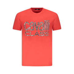 Cavalli Class Red Cotton Men T-Shirt -   -  Cavalli Class.