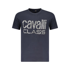 Cavalli Class Blue Cotton Men T-Shirt -   -  Cavalli Class.