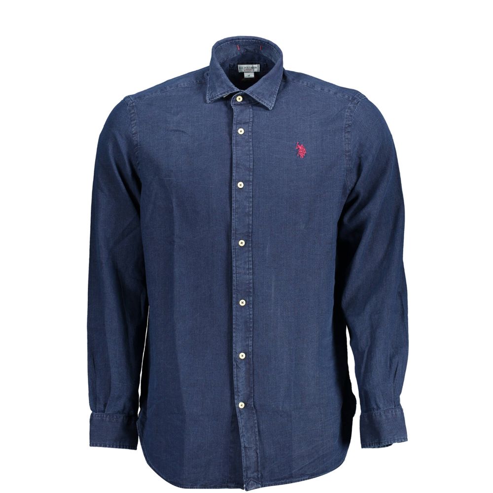 U.S. POLO ASSN. Blue Cotton Men Shirt -   -  U.S. POLO ASSN..