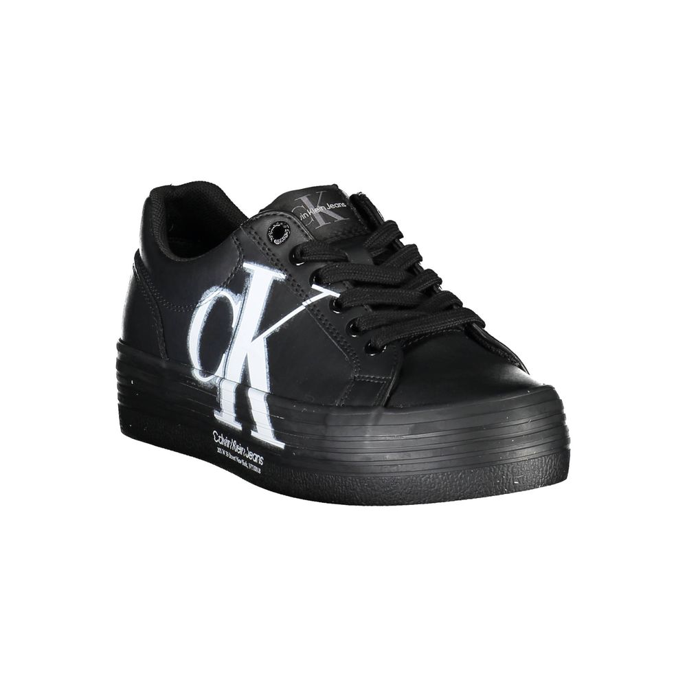 Calvin Klein Black Leather Women Sneaker -   -  Calvin Klein.